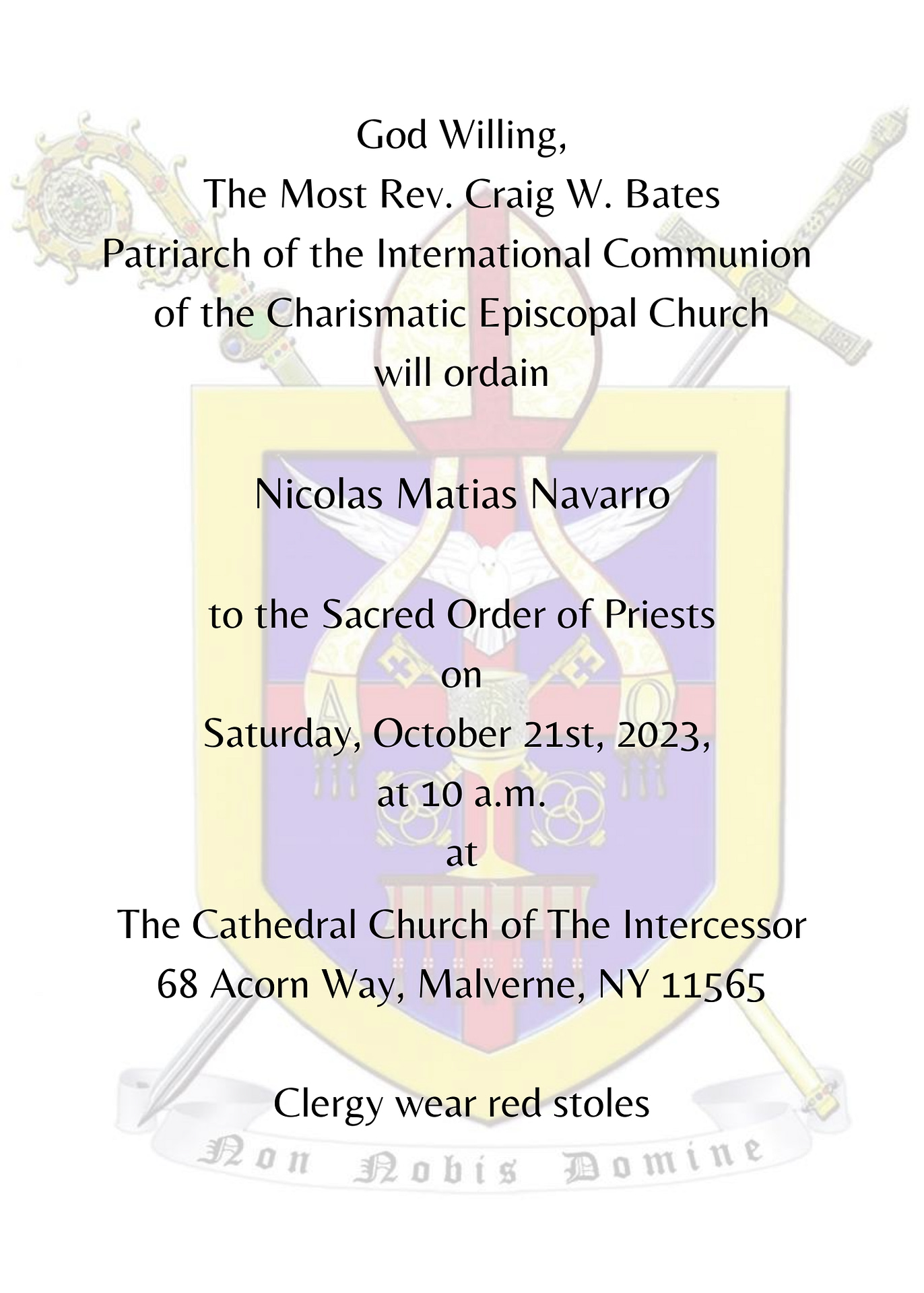 Dcn Nicolas Ordination Invite